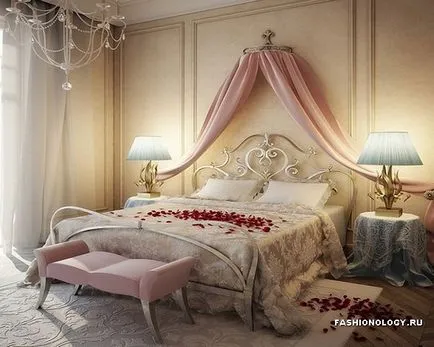 dormitor romantic Design interior trendy pentru cupluri, iubitorii de pe fotografie, modă și design