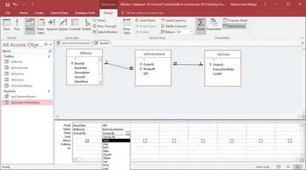 MS Access adatok csoportosítása