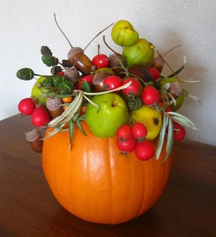 Őszi összetétele virágok, zöldségek és gyümölcsök