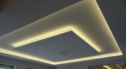 tavane gips carton cu mâinile lor (foto și video) - Design de tavane multi-nivel cu iluminare