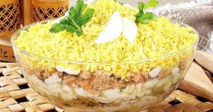 Salata - Mimosa - cum să gătească un somon delicios și doar