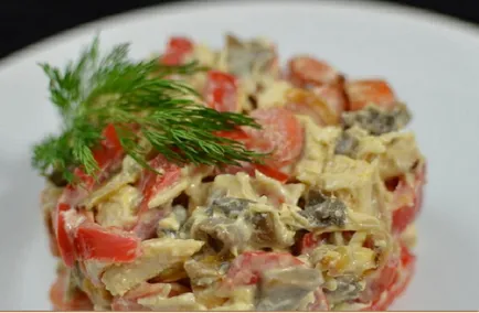 Salata de rețete ciuperci marinate cu fotografii