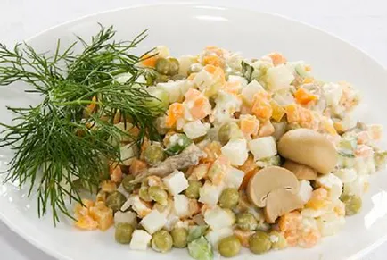 Salata de rețete ciuperci marinate cu fotografii