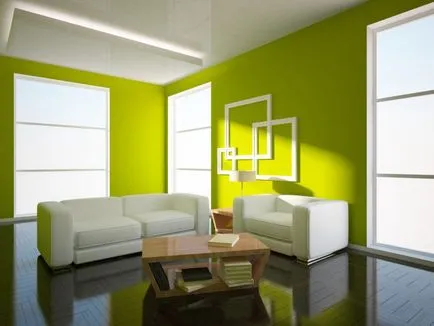 Светло зелен хол - 50 снимка проектира светлина зелен живот