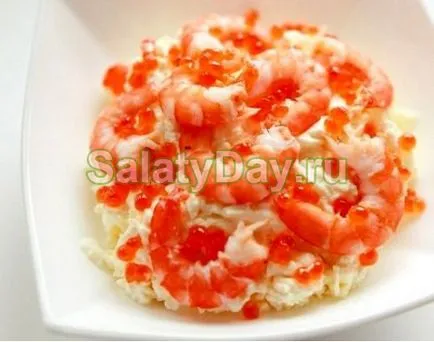 Saláta kaviár és a rák - a tenger gyümölcsei szerelmeseinek recept fotókkal és videó