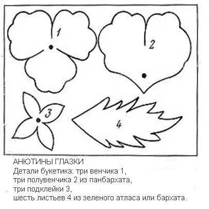 Шаблони за цветя от плат