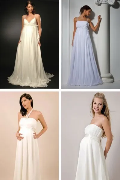 Сватбени рокли за бременни жени, мода рокля