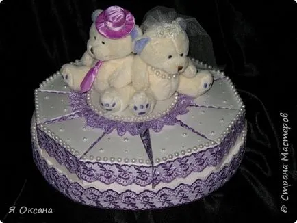 Esküvői torta cukorka doboz egy meglepetés, egy ország mesterek