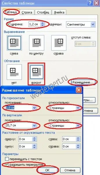 Táblázat „szól a Microsoft Word