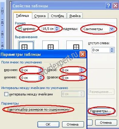 Tabelul „este totul despre Microsoft Word