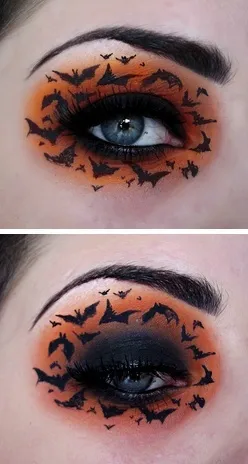 Halloween modul de a face make-up, make-up și de paianjen, pisica neagra, liliac