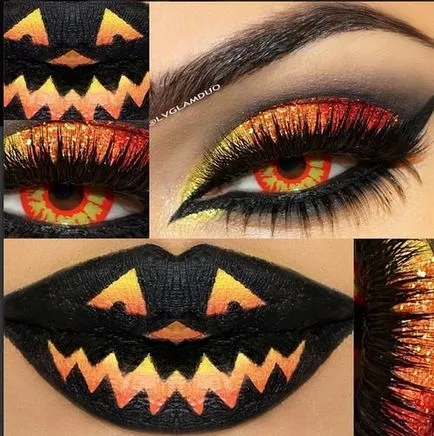 Halloween modul de a face make-up, make-up și de paianjen, pisica neagra, liliac