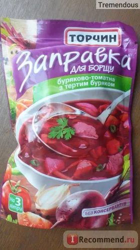 Töltőanyagok a borscht Nestlé „Torchin” cékla paradicsom reszelt céklát - „egy finom és gyors leves