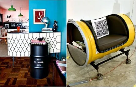 18 exemple de mobilier și decor elemente contemporane din butoaie