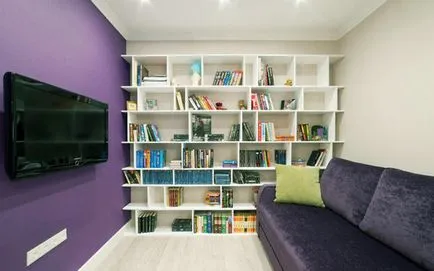 Interiorul bibliotecii în casa de design modern, living-bibliotecă