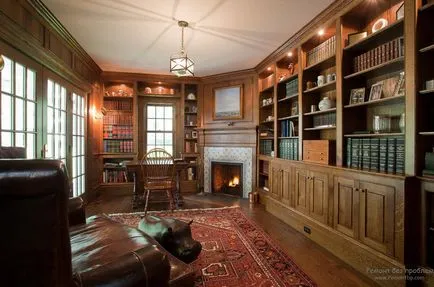 Design interior și o bibliotecă acasă, un loc frumos pentru a citi