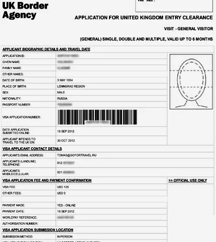 viză de oaspeti Marii Britanii (Anglia), la invitația de înregistrare și lista documentelor