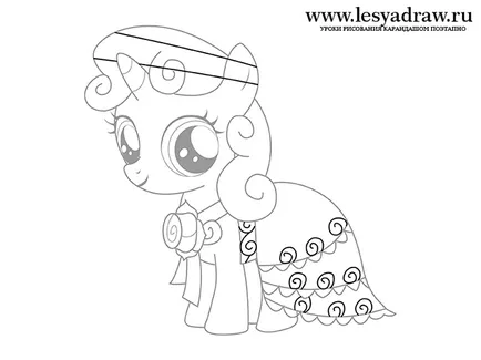 Hogyan rajzoljunk egy Pony Sweetie Belle