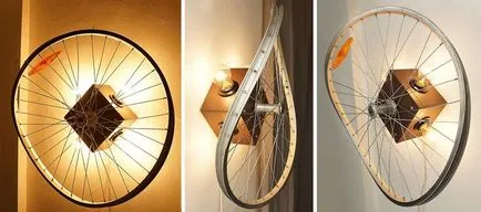 Как да направите оригинален лампа от велосипедно колело