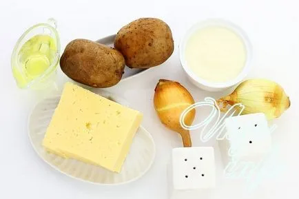 Burgonya majonézzel és sajttal kemencében recept egy fotó