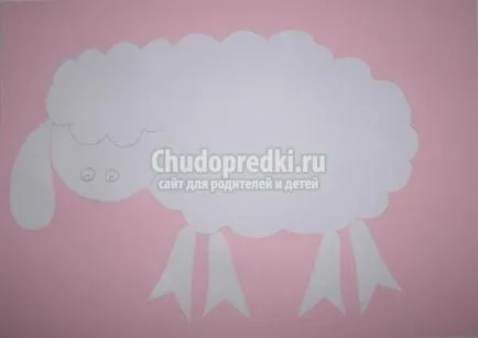Аплікація з серветок «овечка»