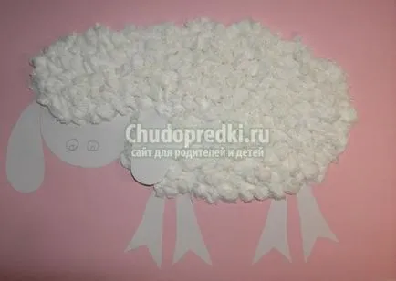 Аплікація з серветок «овечка»